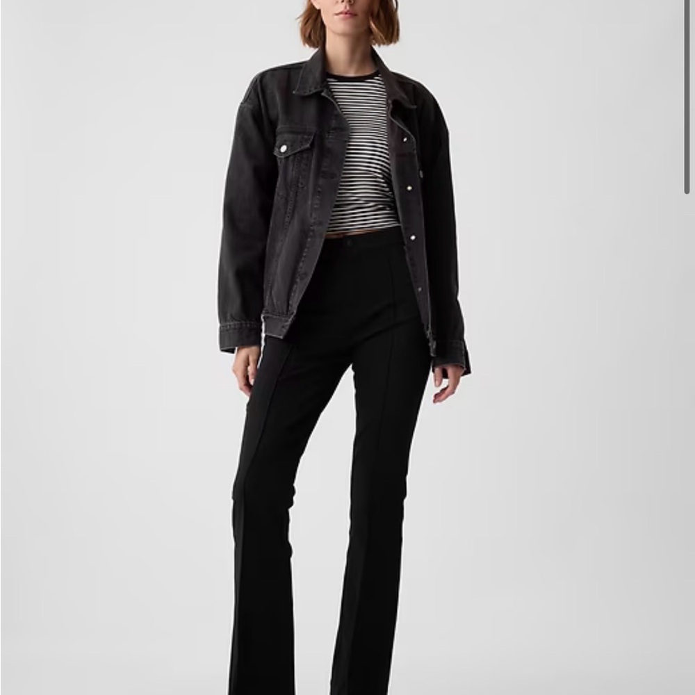 NWT Gap High Rise Bistretch Flare Pants Blacm